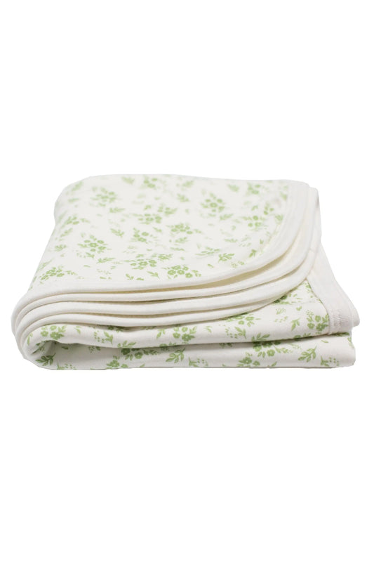 Organic Cotton Baby Blanket, Apple Floral Blanket Tiny & Small