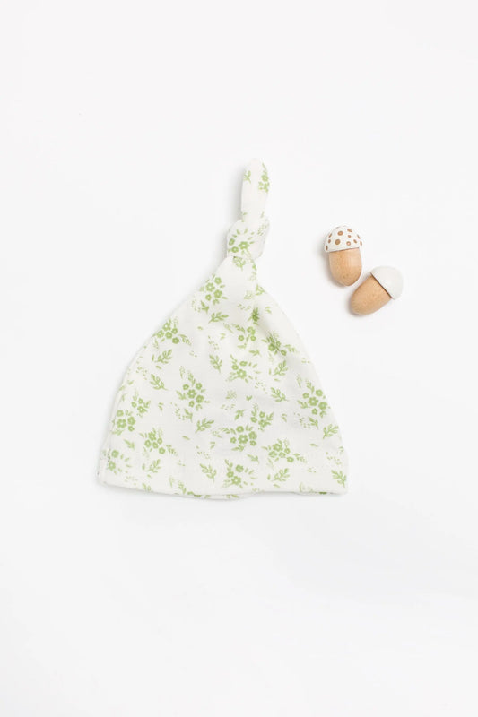 Knotted Hat, Apple Floral, Premium 100% Organic Cotton Hat Tiny & Small