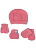 Knitted Hat, Mittens & Booties Set - Dusty Pink - Hat, Mitts & Booties Set - La Manufacture de Layette