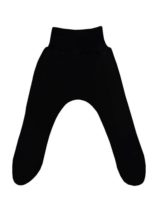 100% Cotton Footed Leggings - Black Trousers / Leggings Little Lumps