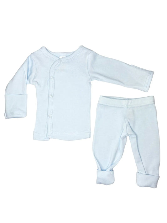 Classic Blue & White 4 piece set - Vest, Top, Trousers & Hat Outift Soft Touch
