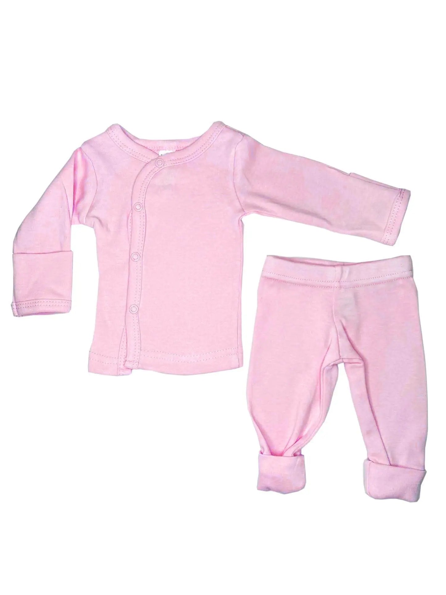 Classic Pink & White 4 piece set - Vest, Top, Trousers & Hat Set Soft Touch