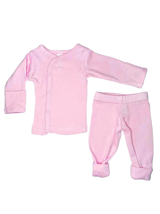 Classic Pink & White 4 piece set - Vest, Top, Trousers & Hat Set Soft Touch