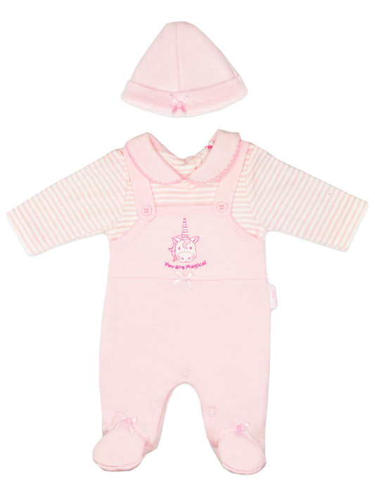 'You Are Magical' Unicorn Dungarees & Hat Set Dungaree Tiny Chick