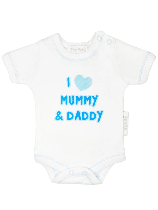 3 Pack Vests: I Love My Mummy & Daddy - Blue (3-5lbs & 5-8lbs) Set Tiny Chick