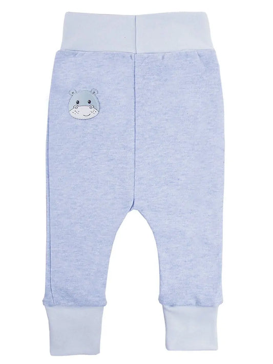 Early Baby Jersey Trousers, Cute Hippo Design - Blue (3-5lb & 5-8lb) Trousers / Leggings EEVI