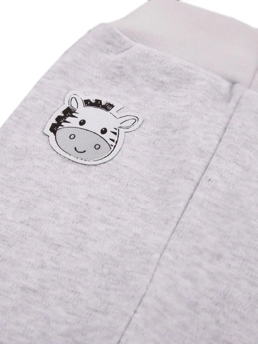 Early Baby Jersey Trousers, Cute Zebra Design - Grey Trousers / Leggings EEVI