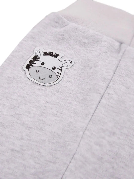 Early Baby Jersey Trousers, Cute Zebra Design - Grey Trousers / Leggings EEVI