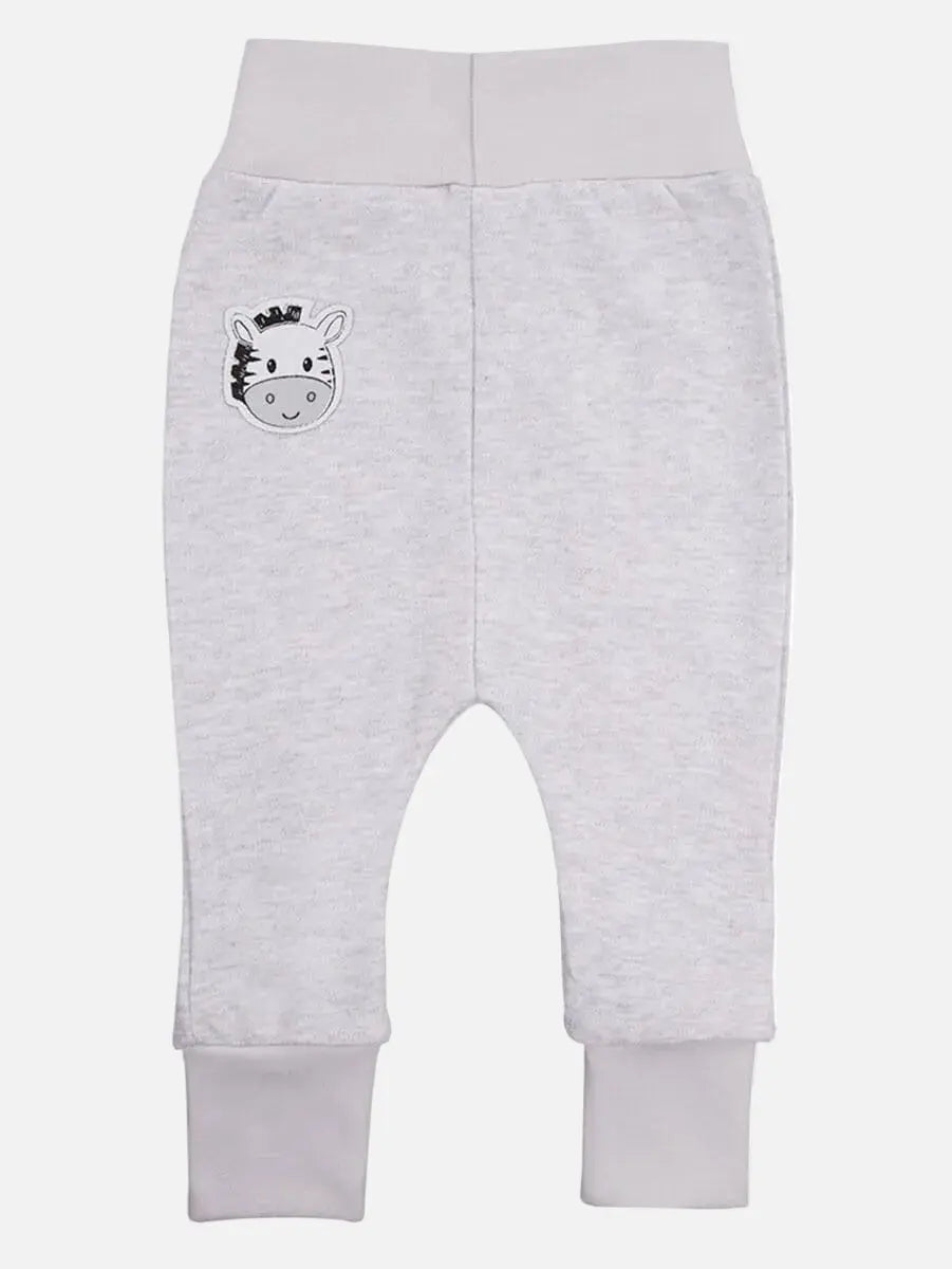 Early Baby Jersey Trousers, Cute Zebra Design - Grey Trousers / Leggings EEVI