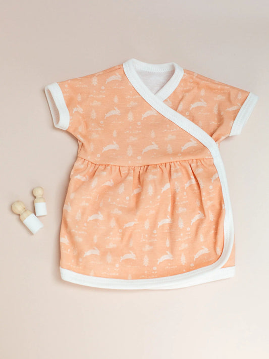 Dress, Leaping Bunnies, Premium 100% Organic Cotton Dress Tiny & Small