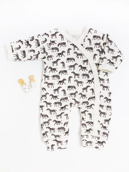 Premature Baby Sleepsuit, Zebras, 100% Organic Cotton Sleepsuit / Babygrow Tiny & Small