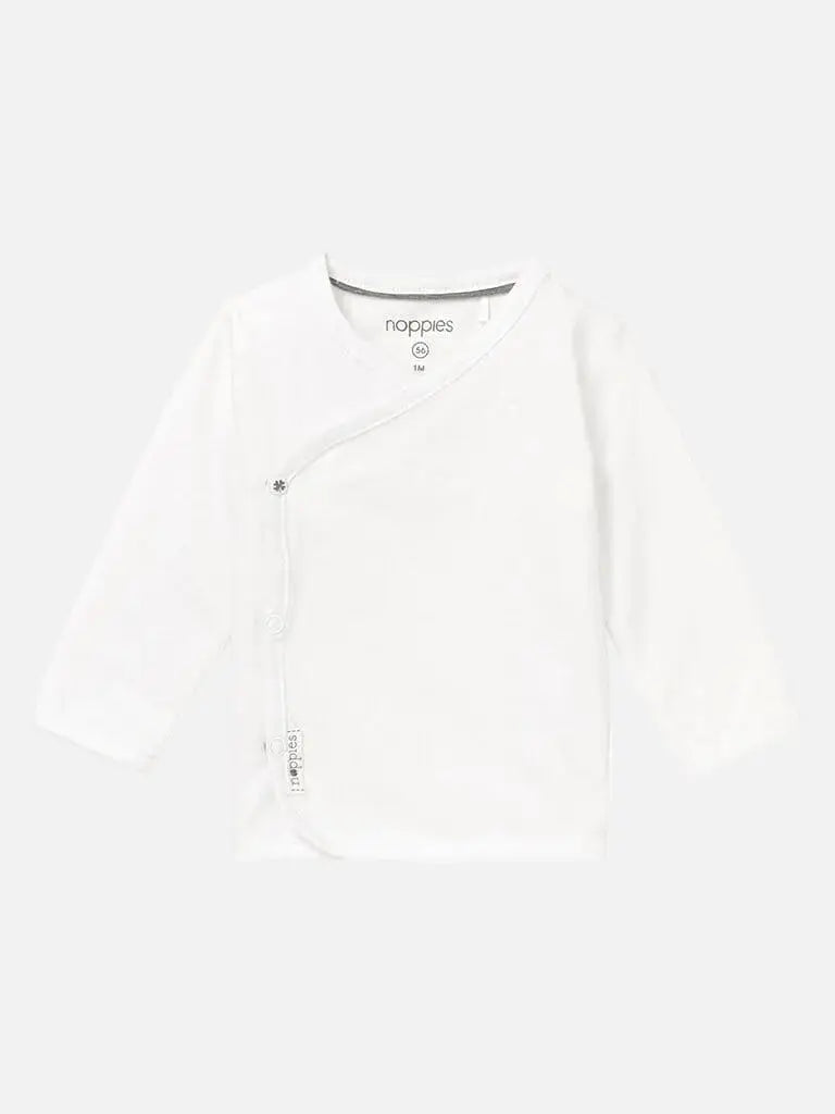 Long Sleeve Wrap-over Top - White (4-7lb & Newborn) Top / T-shirt Noppies