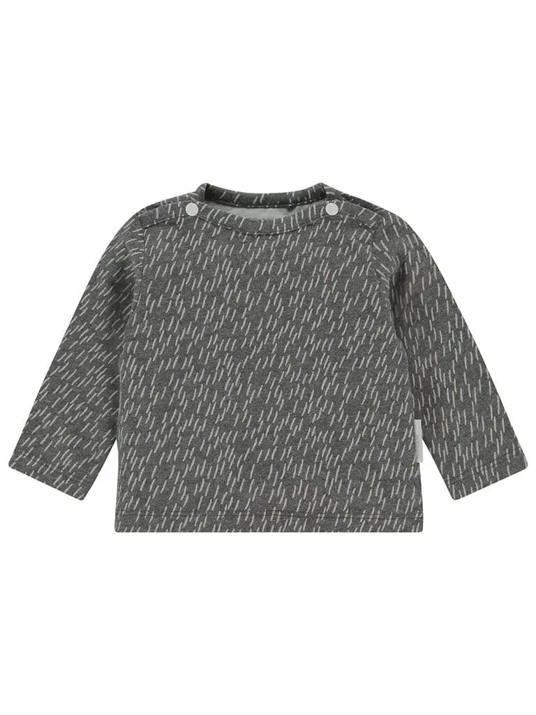 Grey Dash Print Top - Organic Cotton Top / T-shirt Noppies