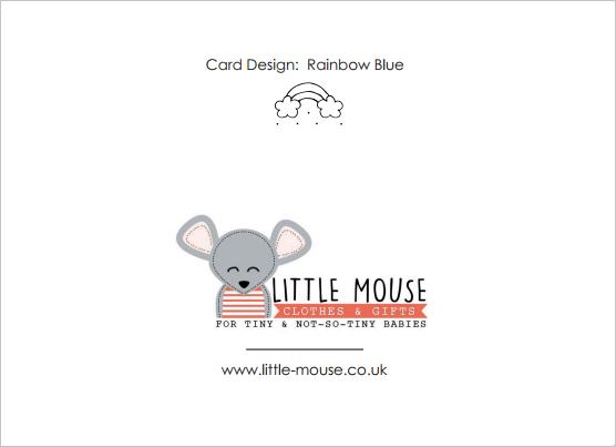 New Baby Rainbow Blue - New Baby Card - New baby card - Little Mouse Baby Clothing & Gifts
