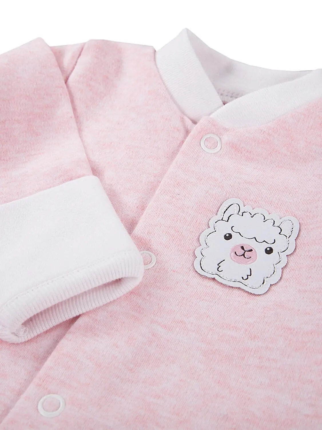 Tiny Baby Footed Sleepsuit, Cute Alpaca Design - Pink Sleepsuit / Babygrow EEVI