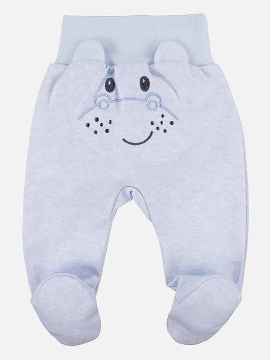 Footed Trousers, Blue With Hippo Face On Rear Trousers / Leggings EEVI