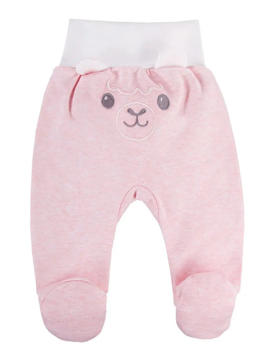 Footed Trousers, Pink With Alpaca Face On Rear Trousers / Leggings EEVI
