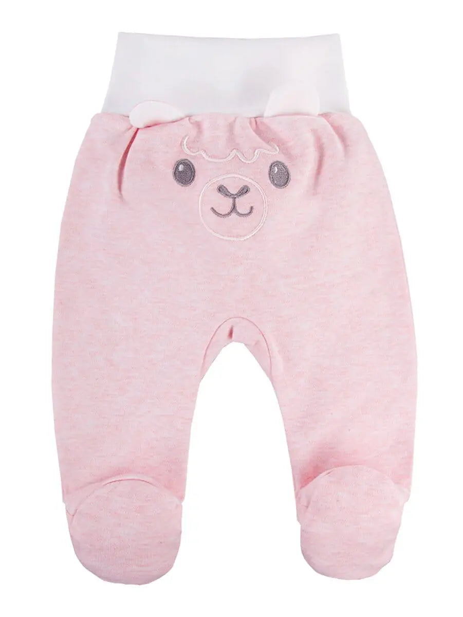 Footed Trousers, Pink With Alpaca Face On Rear Trousers / Leggings EEVI