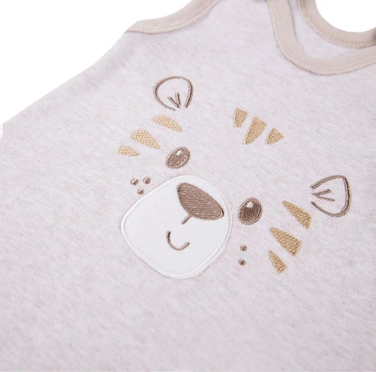 Early Baby Footed Dungarees, Cute Tiger Design - Ecru Dungaree EEVI