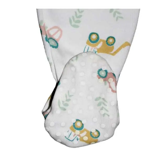 Organic Cotton Zip Up Tractor Sleepsuit Sleepsuit / Babygrow Cotton Boulevard