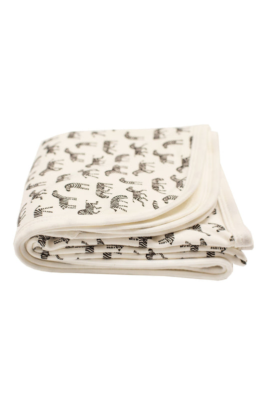 Organic Cotton Baby Blanket, Little Zebras Print Blanket Tiny & Small