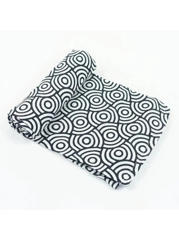 MuslinZ Bamboo/Organic Cotton Swaddle Blanket Black Swirl Muslin Muslinz