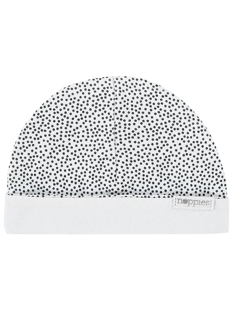 White Polka Dot Hat - Reversible Hat Noppies