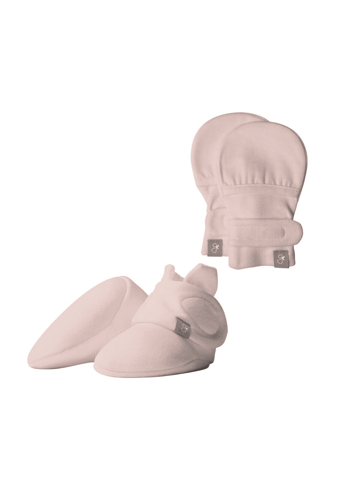 Stay On Anti Scratch Mittens Booties Set Dusty Pink
