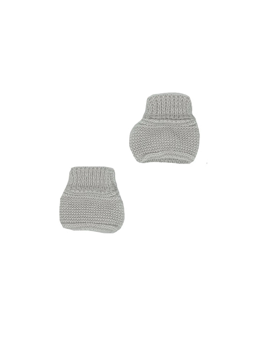 Grey Knitted Booties Booties La Manufacture de Layette