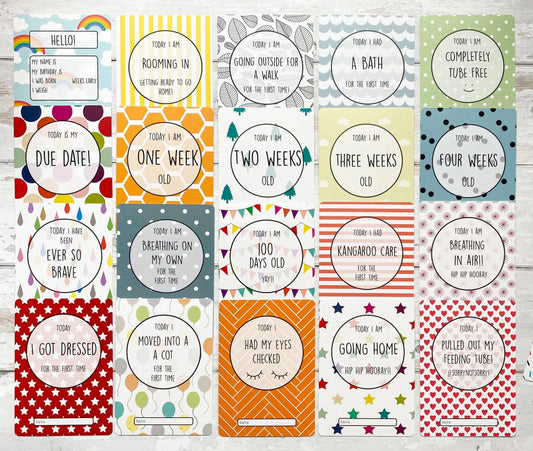 Premature Baby Milestone Cards - £2 Goes To Tommy’s Milestone cards Little Mouse Baby Clothing & Gifts