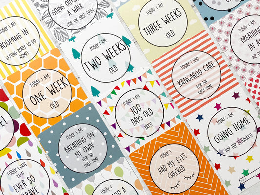 Premature Baby Milestone Cards - £2 Goes To Tommy’s Milestone cards Little Mouse Baby Clothing & Gifts