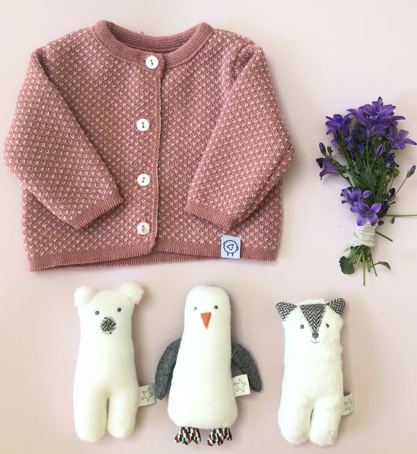 Knitted Pink with flecks Soft Cardigan Cardigan / Jacket La Manufacture de Layette