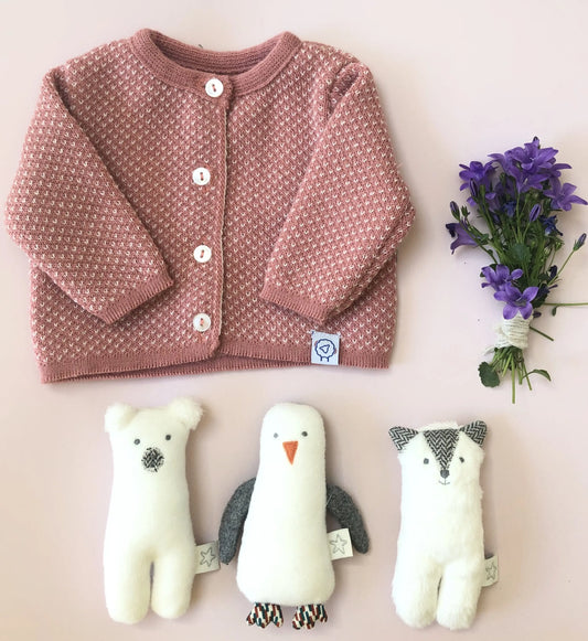 Knitted Pink with flecks Soft Cardigan Cardigan / Jacket La Manufacture de Layette