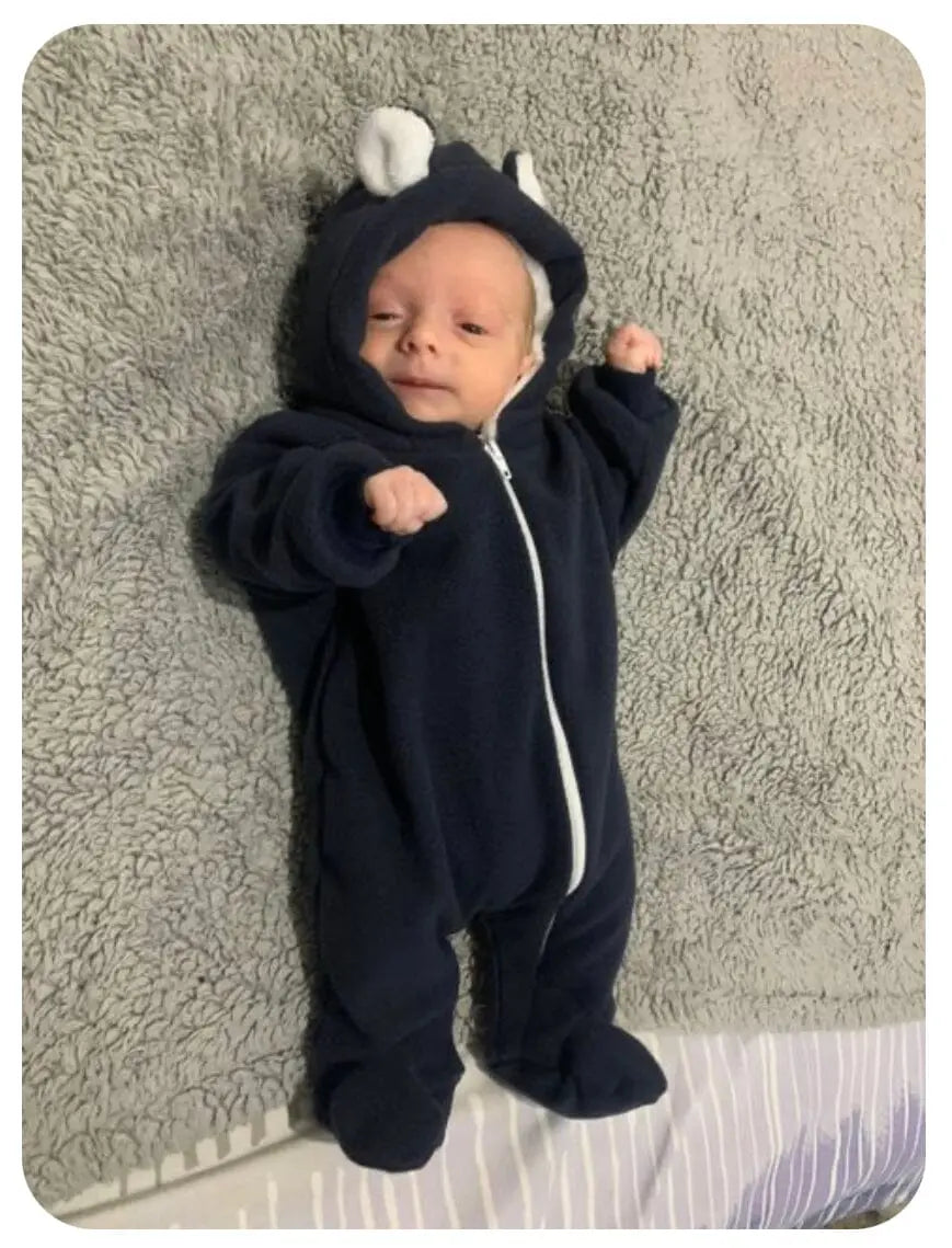 Charcoal Fleece Pramsuit Snowsuit / Pramsuit Little Lumps