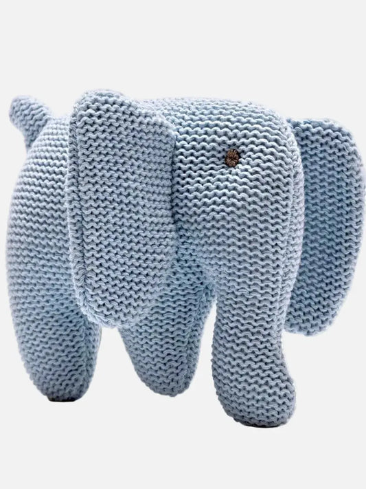 Organic Cotton Elephant Baby Rattle - Blue rattle Under The Nile