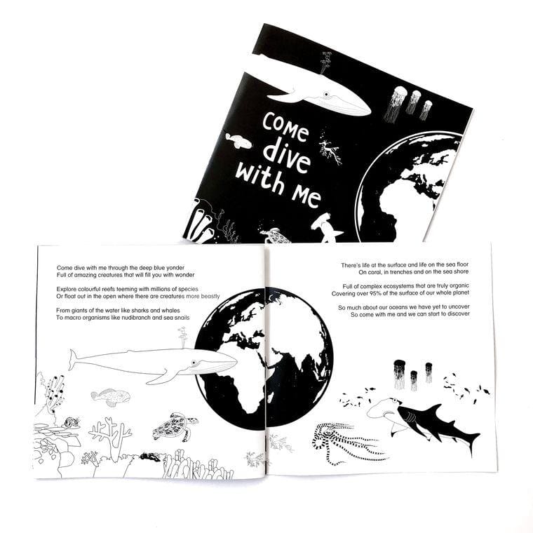 Come Dive With Me storybook Book The Little Black & White Book Project