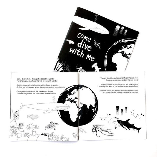 Come Dive With Me storybook Book The Little Black & White Book Project