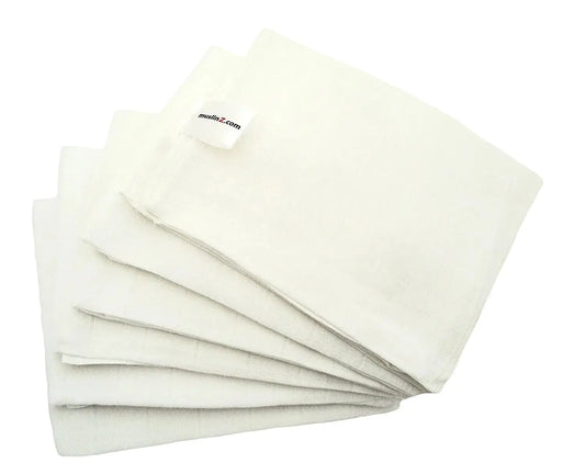 1 White Bamboo Organic Muslin - 70cm x 70cm Muslin Muslinz