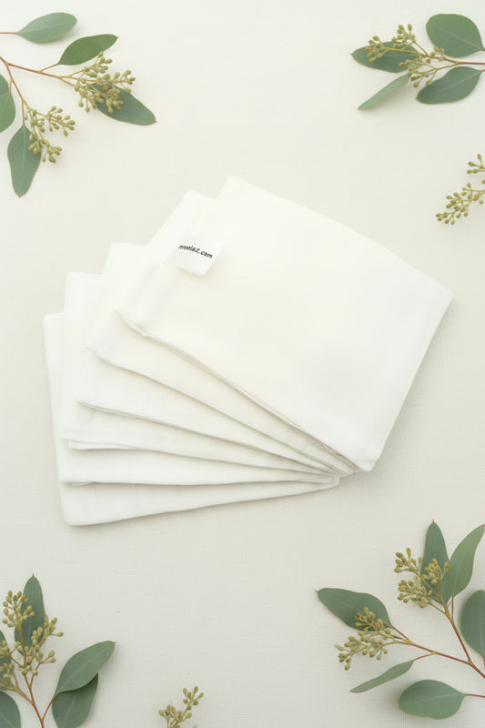 1 White Bamboo Organic Muslin - 70cm x 70cm Muslin Muslinz