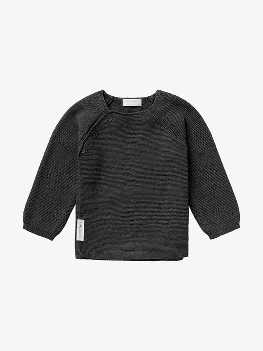 Organic Cotton Knitted Cardigan - Charcoal (Tiny Baby, 4-7lb) Cardigan / Jacket Noppies