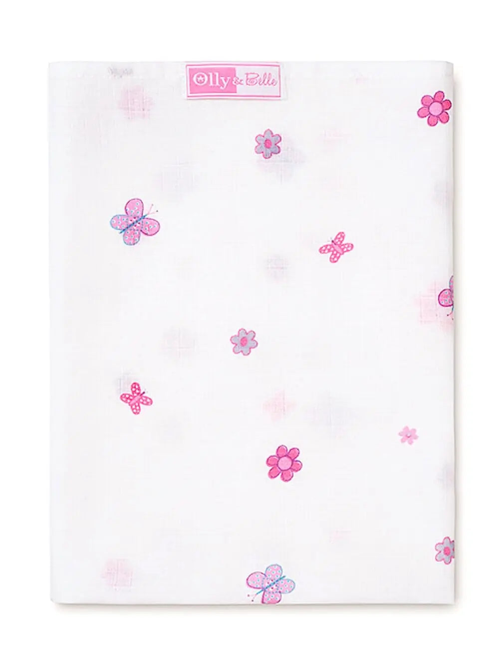Floral Butterfly Print 100% Cotton Muslin Square By Olly & Belle Muslin Olly & Belle