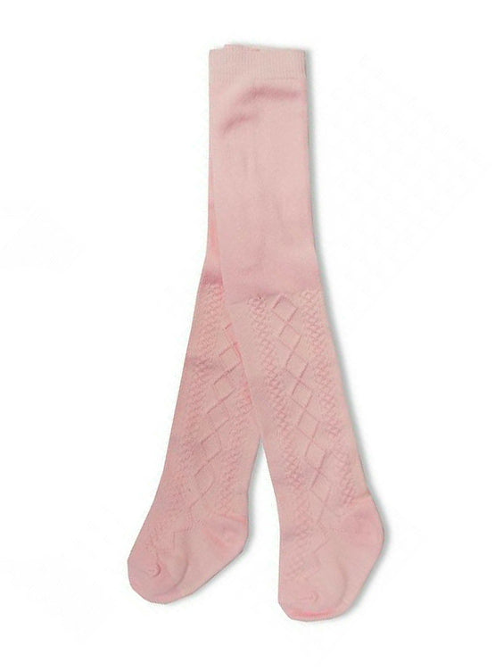 Pink Tiny Baby Tights. Cotton, Knitted Pattern Design - Tights - Nursery Time