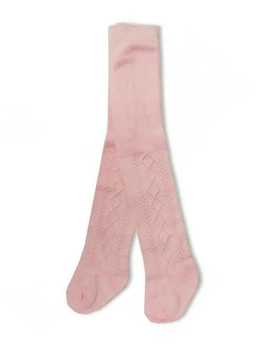 Pink Tiny Baby Tights. Cotton, Knitted Pattern Design Tights Nursery Time
