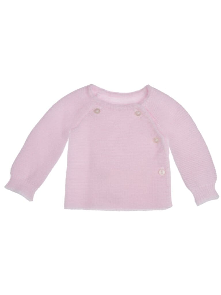 Little Surprise Box Infants Baby Pink Knitted Cardigan Sweater with Pom Pom Hoodie