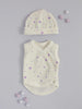Incubator Vest & Round Hat Set Purple Stars, 100% Organic Cotton - Incubator Vest - Tiny & Small