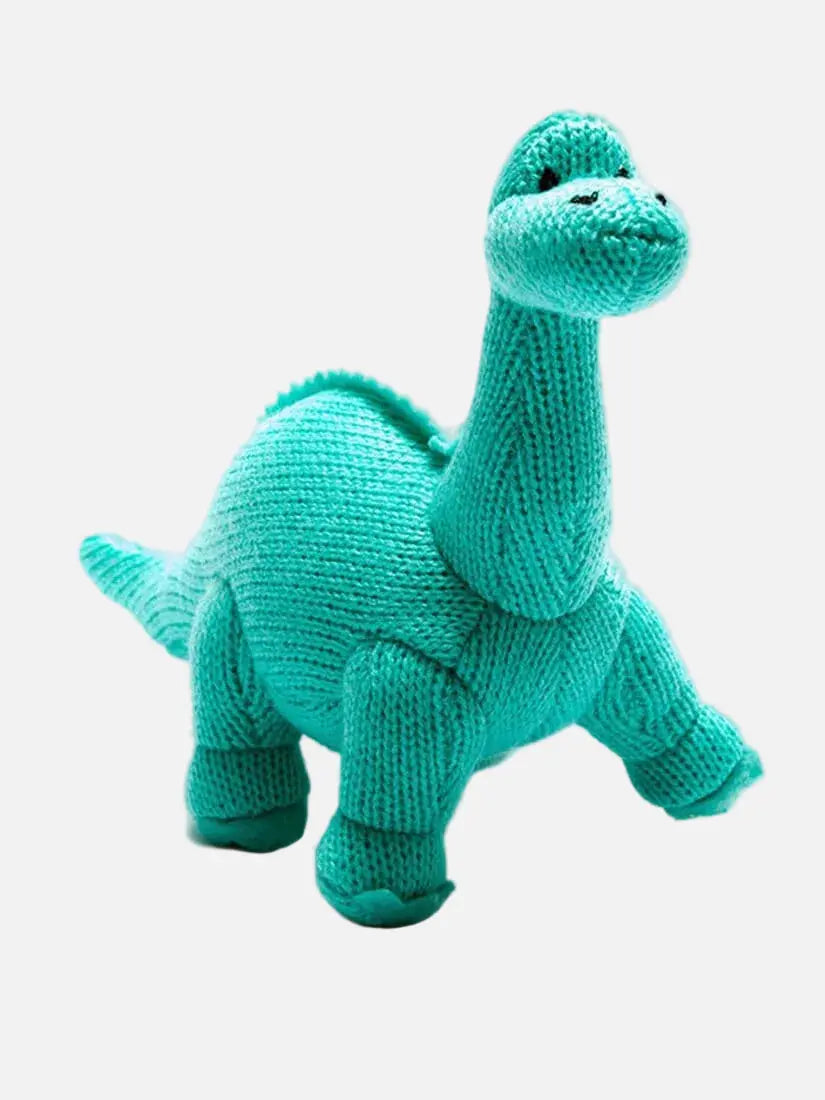 Crochet Diplodocus Rattle, Turquoise Toy Best Years