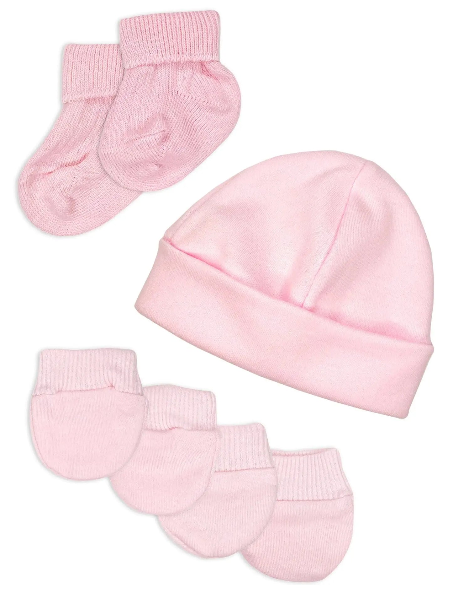 Premature Baby Hat, Socks and Mitts Set - Pink (3-5lb) Hat, Mitts & Booties Set Little Mouse Baby Clothing & Gifts