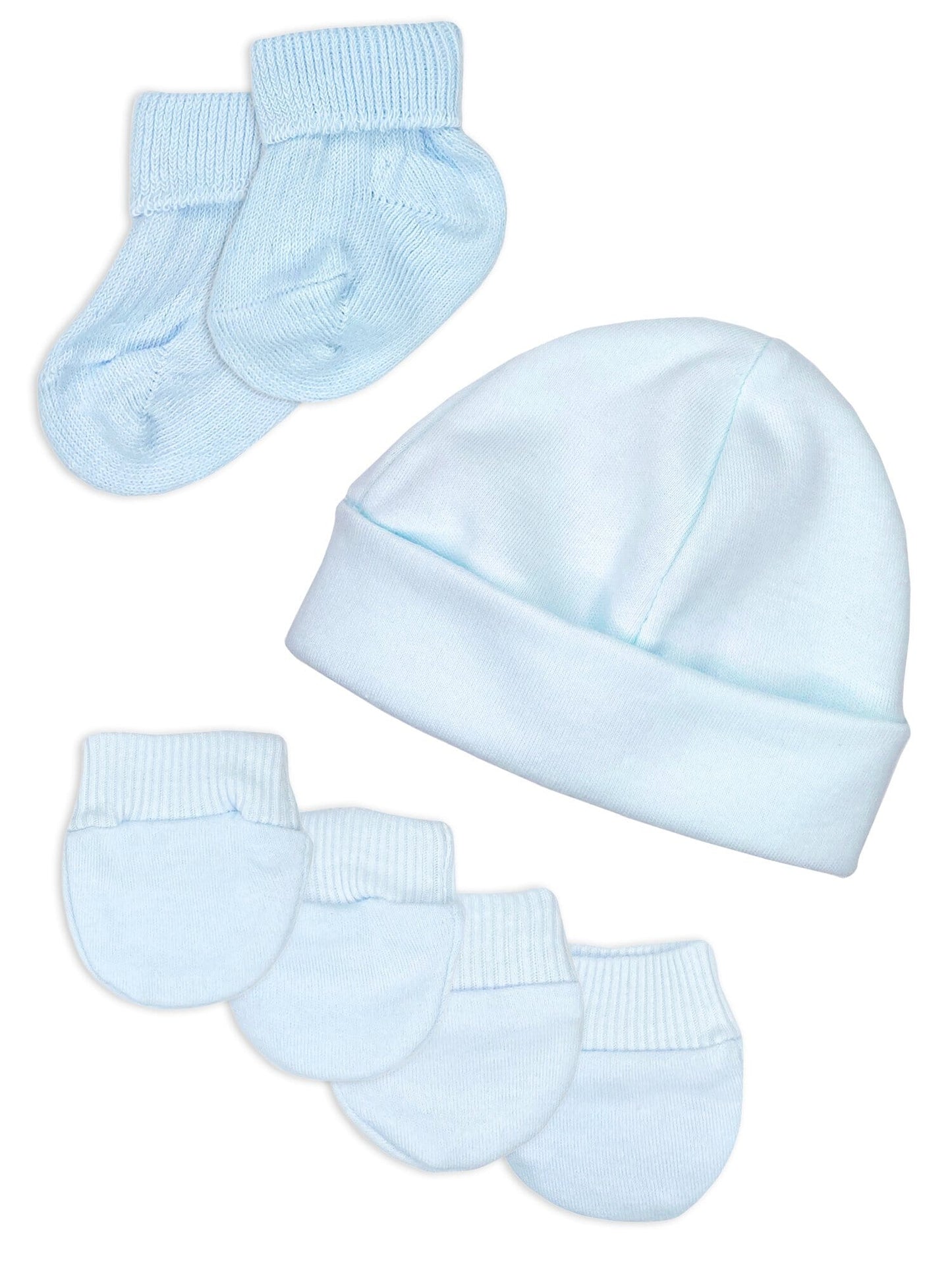 Premature Baby Hat, Socks and Mitts Set - Blue (3-5lb) Hat, Mitts & Booties Set Little Mouse Baby Clothing & Gifts