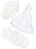 Premature Baby Knotted Hat, Socks and Mitts Set - White - Hat, Mitts & Booties Set - Little Mouse Baby Clothing & Gifts