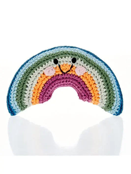 Rainbow Crochet Fair Trade Rattle Toy Rattle Pebble Toys